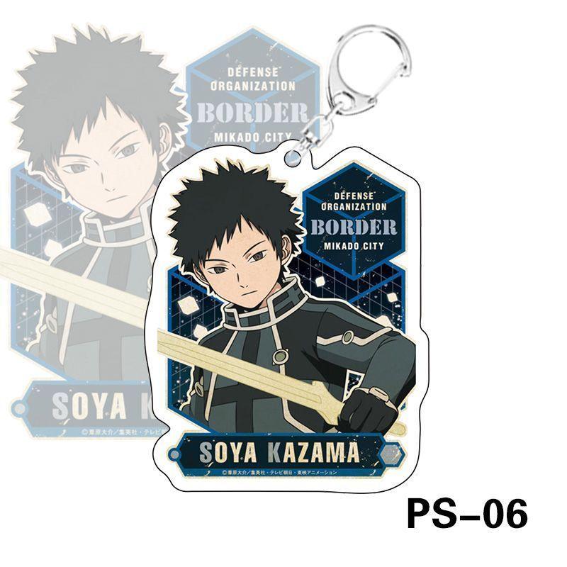 

Anime World Trigger Acrylic Keychains Pendant Accessories Car Key Chain Key Ring Phone Bag Hanging Jewelry Gifts 6 cm