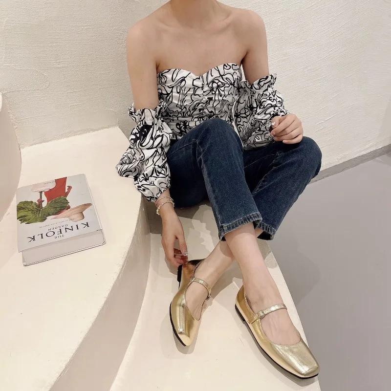 Fashion Flat Shoes for Women 2025 Spring Autumn Mary Janes Shoes Square Toe Shallow Casual Ladies Shoes Women's Plus Size 41-43 loafers