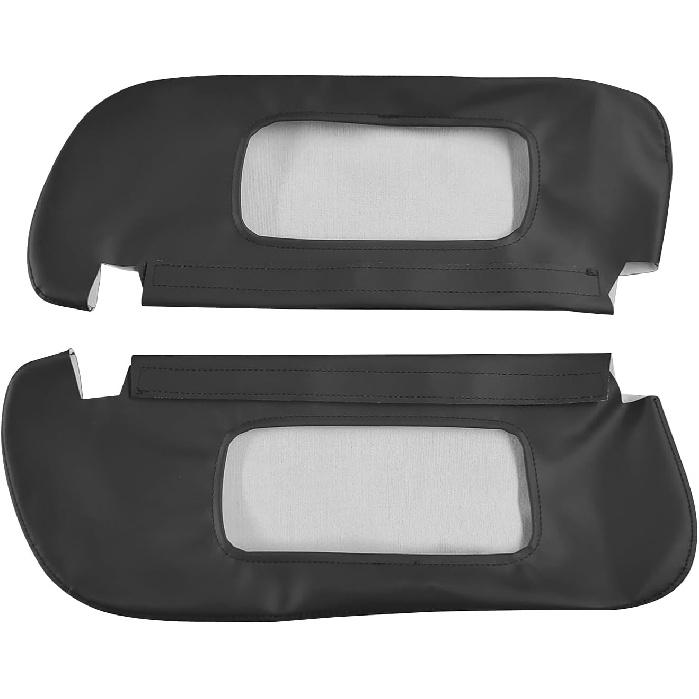 Paar Sonnenblende Leder Schwarz Abdeckung Haut Ersatz Kompatibel mit Dodge RAM 1500 2500 1994-2001