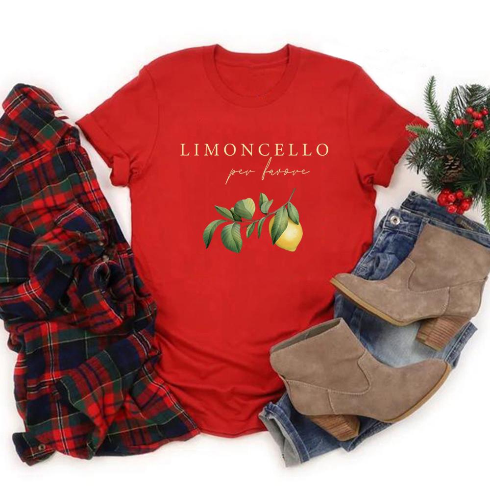 Футболки Лимончелло Капри Италия Футболка Лимон Футболка Унисекс с Коротким Рукавом Графические Футболки Итальянская Летняя Футболка Подарок для Любителей Лимонов S красный 1000₽