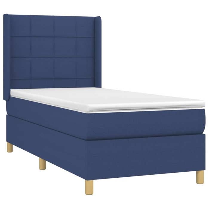 Maison Exclusive - Sommier à lattes de lit avec matelas Bleu 100x200 cm Tissu