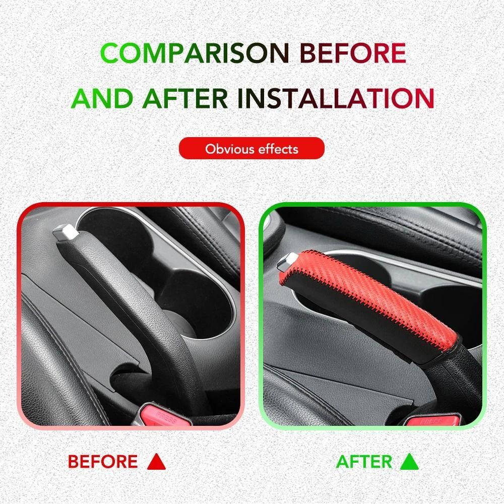 PU Leather Car Hand Brake Sleeve Easy to Install Handbrake Grip Cover  Car Accessories