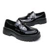 Men Platform Shoes Loafer Dress Elevator Punk Shoes Height Increase Formal Black Leather Thick Sole Creepers Plus Size