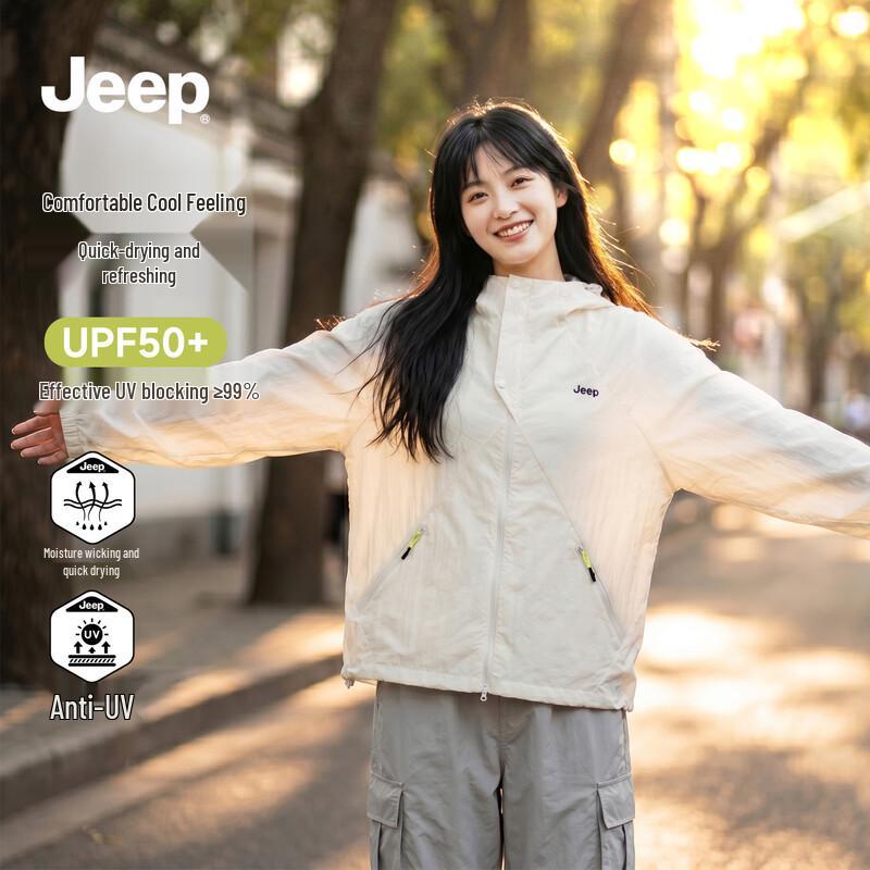 JEEP Unisex UPF50+ Hooded Sun Protection Jacket L