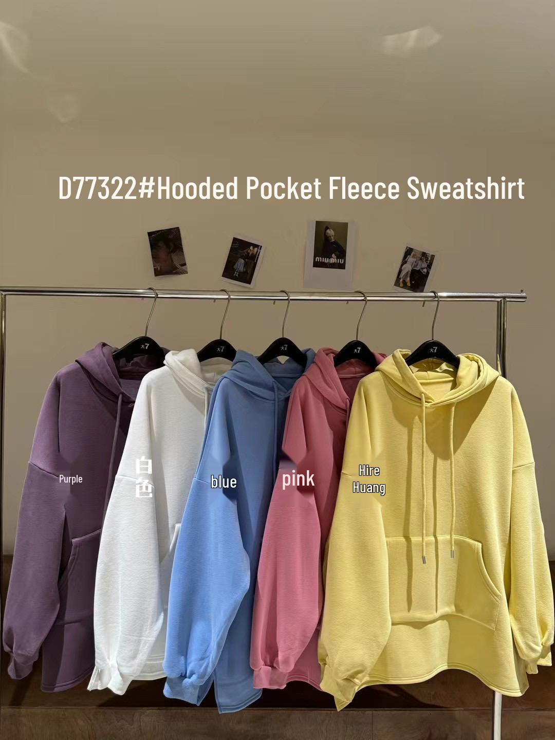 

Женская зимняя толстовка с капюшоном в корейском стиле большого размера с флисовой подкладкой: Повседневный, Свободный и Теплый. One Size