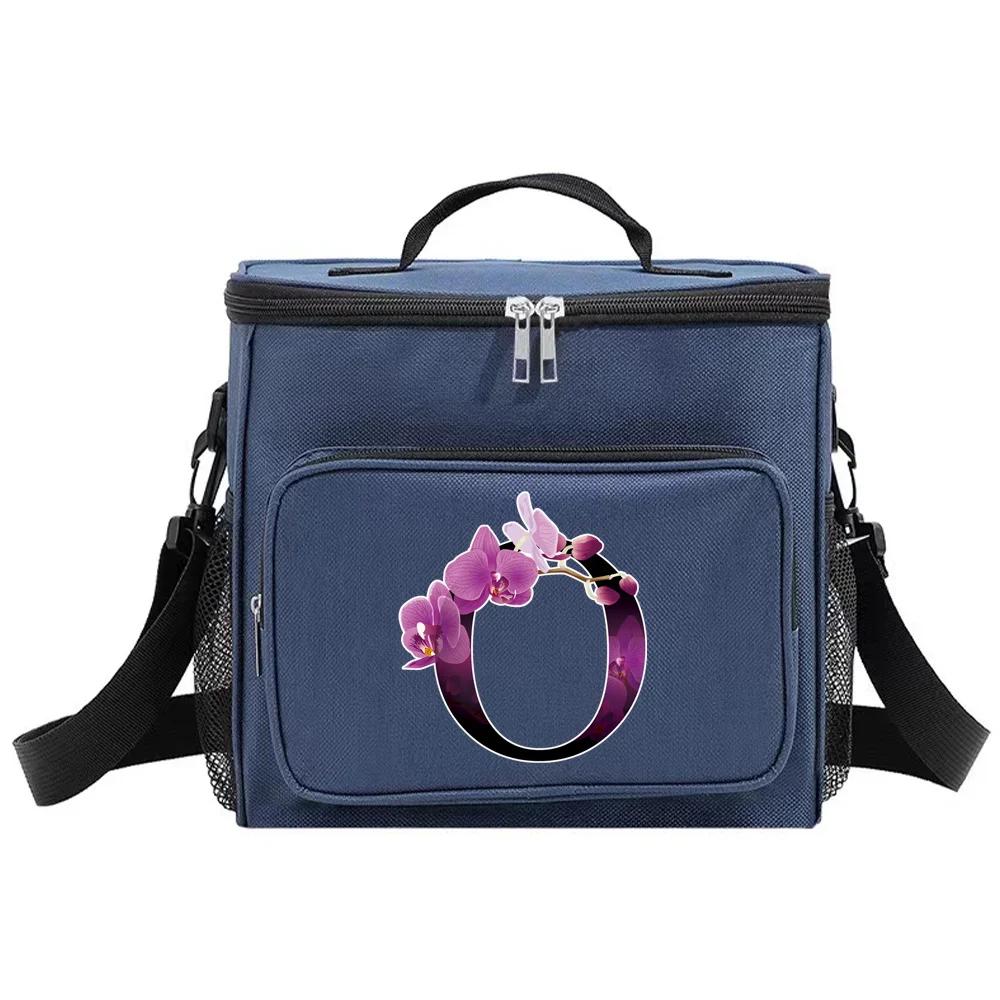 Mittagessenbox Isolierte Lunchtaschen Tragbare Handtasche Wasserdichte Organizer-Tasche Thermokühlbox Lebensmittelaufbewahrungsboxen Blumenfarbserie