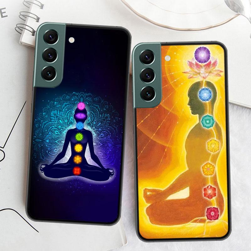 The Mandala Chakra Insist Yoga Phone Case For Samsung A02 A03 A03S A04 A04S Galaxy A55 A35 A25 A15 S10 Lite A9 A8 A7 A6 Plus A90