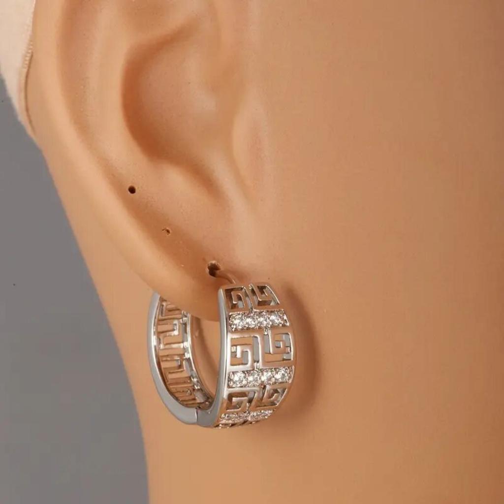Luxury Hollow Geometric Great Wall Textured Earrings