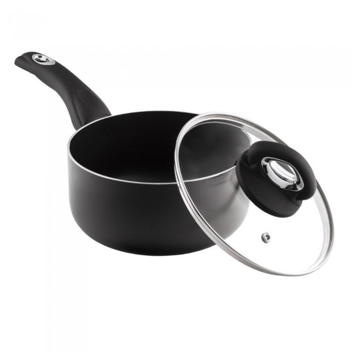 Black Diamond Non-Stick Sauce Pan & Glass Lid 16cm