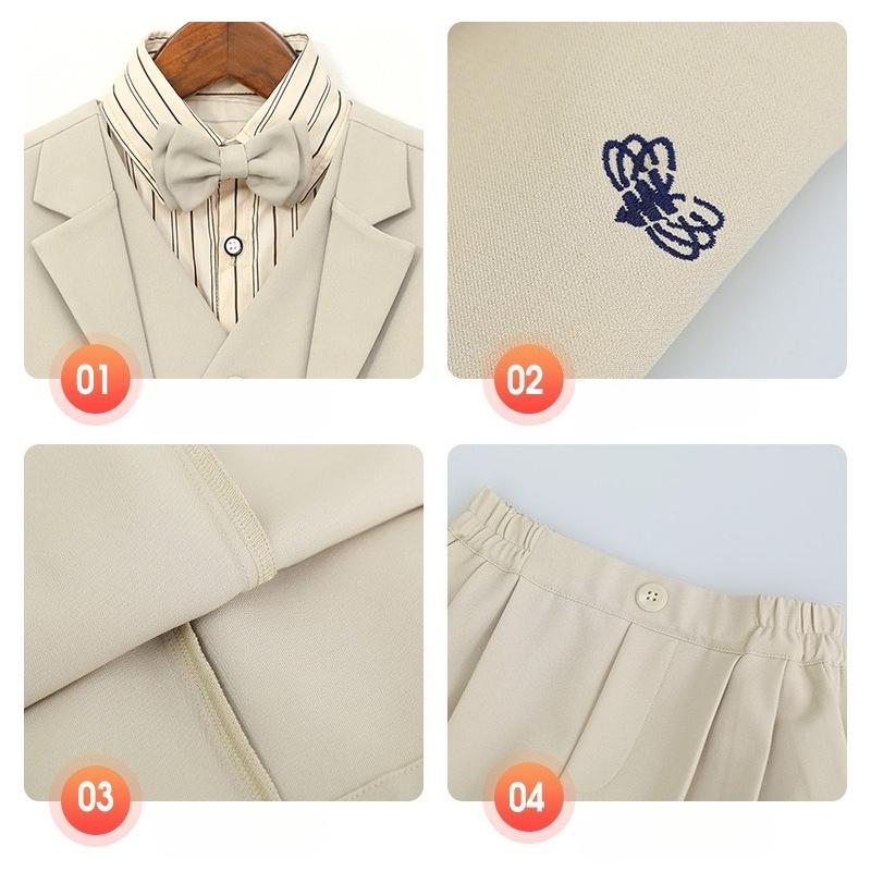 Completo Formale a Righe per Ragazzi Camicia Gilet Pantaloni Outfit da Gentiluomo per Bambini Matrimonio Festa di Compleanno Sfilata Diploma Abito Completo