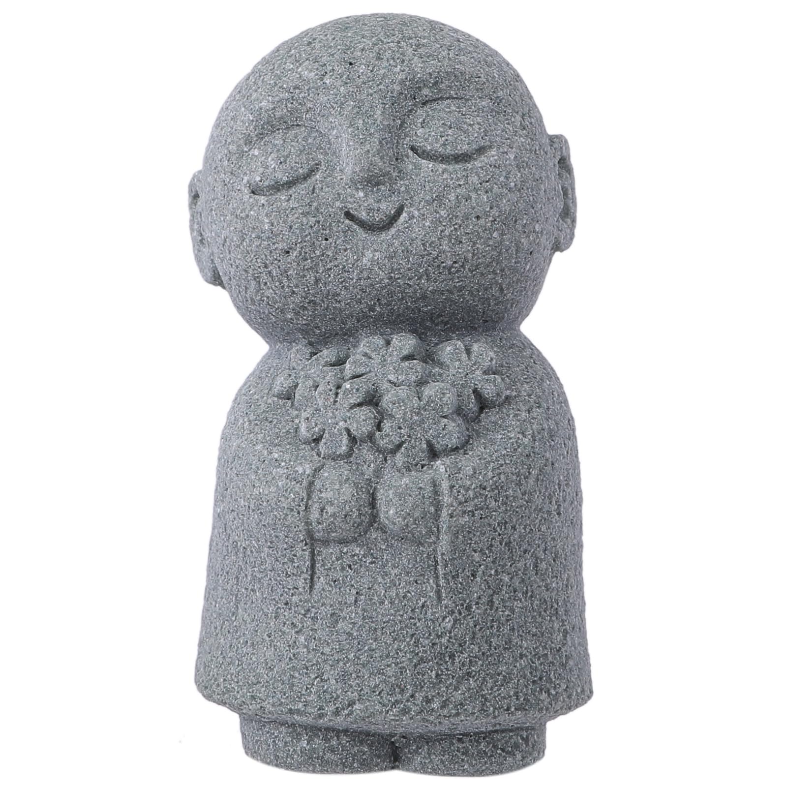 

Rubonarie Jizo Small Figurine, (Gray, Flower)