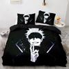 Jujutsu Kaisen Zestaw Pościeli Pojedynczy Bliźniak Pełny Queen King Size Anime Zestaw do Łóżka Aldult Kawaii Kid Sypialnia Zestawy Poszewek na Kołdrę Druk 3D 044