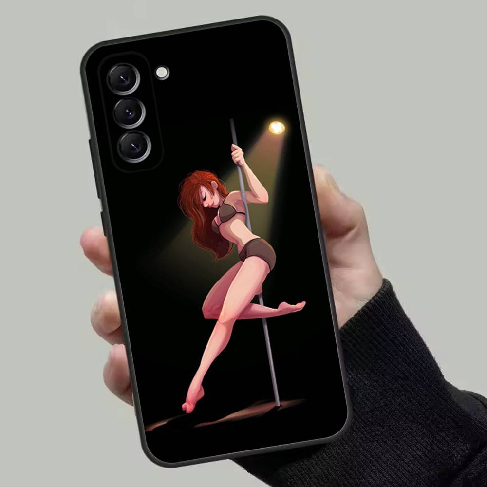 Pole Dance Dancing Fitness Phone Case For Samsung Galaxy A13,A21s,A22,A31,A32,A52,A53,A71,A80,Soft Black Shell