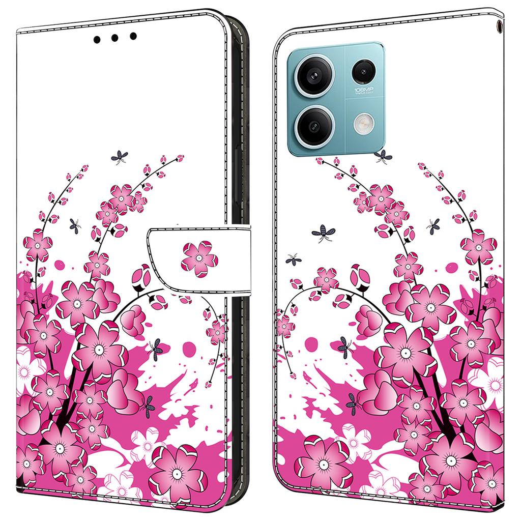 For Xiaomi Redmi Note 13 5G Case Pattern Design PU Leather Shockproof Flip Cover