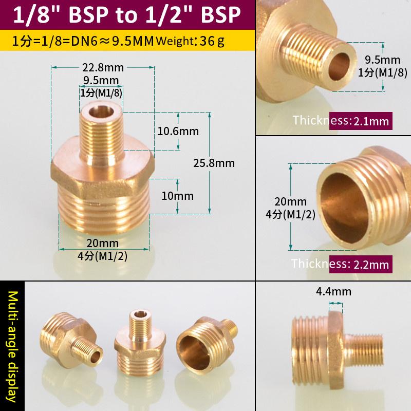 Brass Pipe Hex Nipple Fitting 1/8" 1/4" 3/8" 1/2" 3/4" 1" BSP Male Thread Quick Adapter Coupler Connector for Water Oil Gas