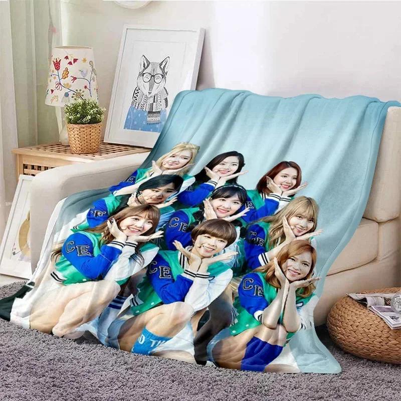 D Print Kpop Girl Group Blanket Soft Sofa Cover Twice Nayeon Throw Blanket Fleece Tapestry Warm Bed Blankets for Bedroom Couch