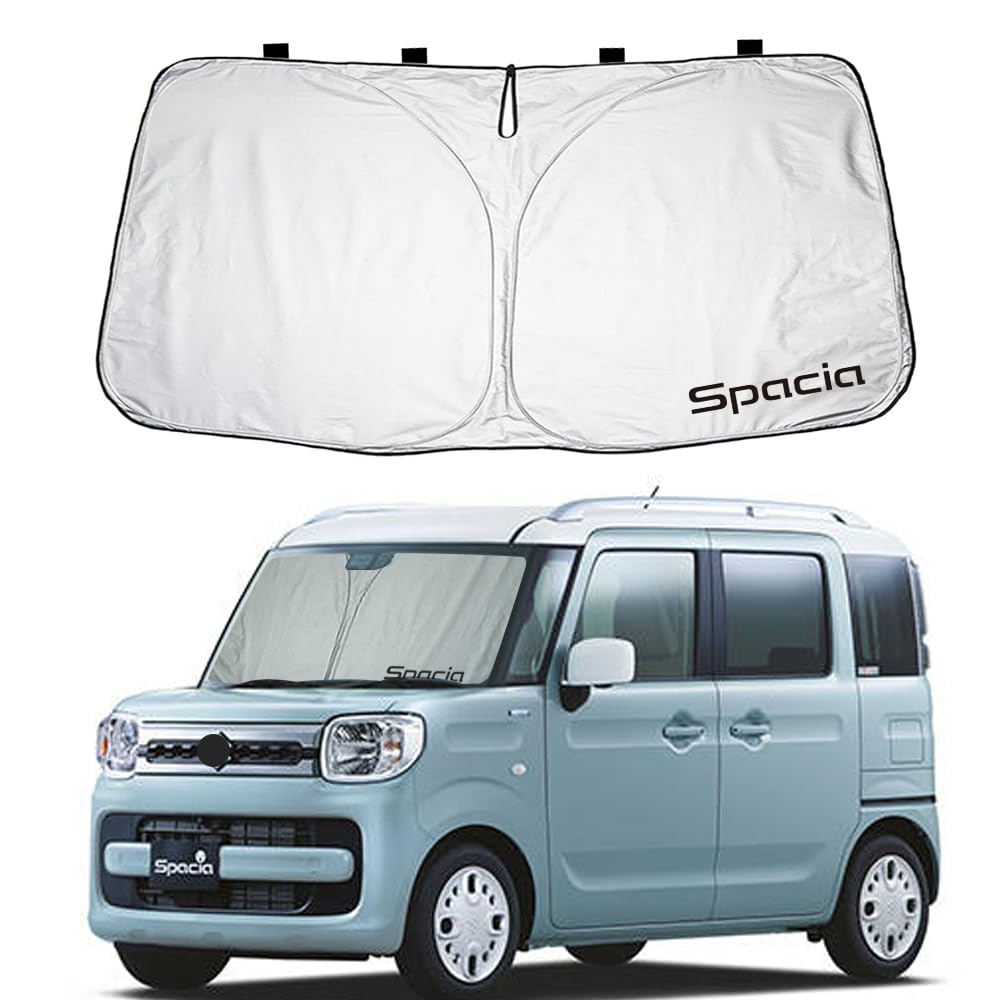 

SAWAKAKI Sunshade for Suzuki Spacia for Windshields with Sun Heat UV Heat Compact Storage MK53S, Custom-Designed Logo, Protection, Insulation,