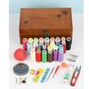 Needle and Thread Box Set, Needle and Thread Bag, Household Sewing Thread Needle Storage Box, Solid Wood Needle and Thread Box