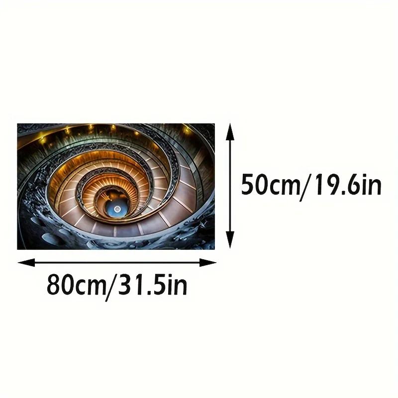 3D Spiral Staircase Rug – Soft, Washable, Non-slip Decorative Carpet for Living Room, Bedroom, Bedside, Door Mat