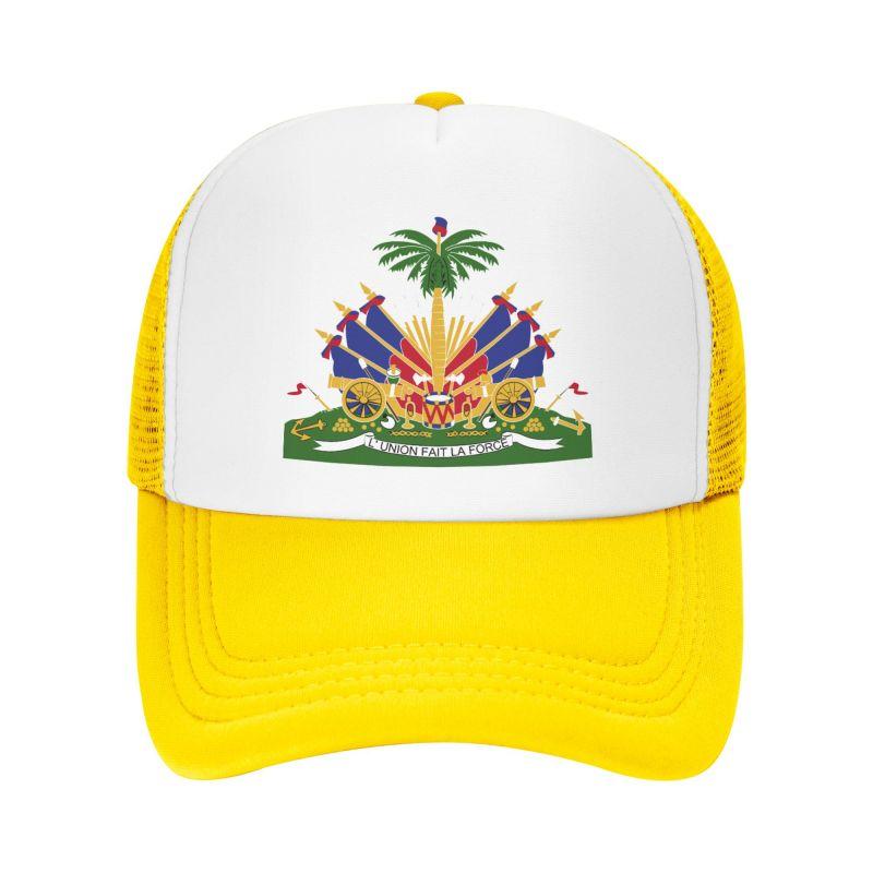 Haitian Flag Printed Mesh Baseball Cap Unisex Adjustable Snapback Hat Summer Breathable Casual Sun Visor Hats Trucker Hat