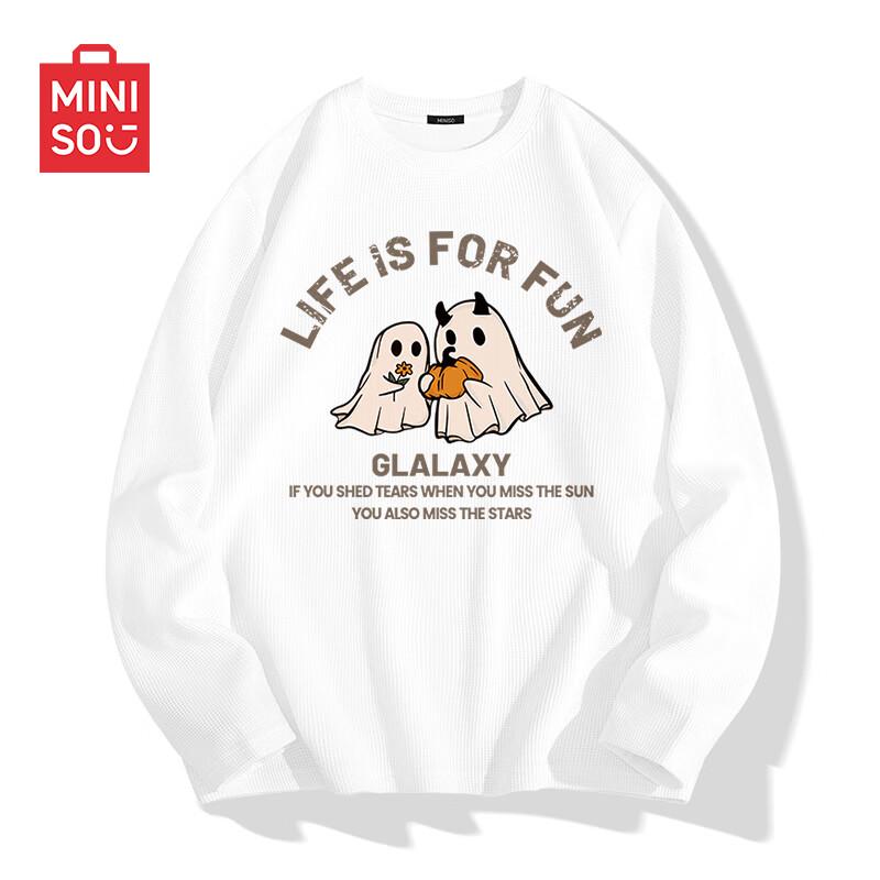 MINISO Men s Heavyweight Waffle Knit Long Sleeve T-Shirt L