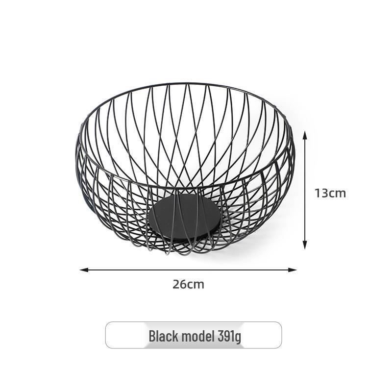 Modern Simple Iron Art Fruit Basket - Creative Hollow Design for Home Living Room Storage
