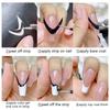6 Designs French Manicure Strips Nail Art Stickers,Self-Adhesive Nail Tips Guides for DIY Nail Decoration Stencil Tools