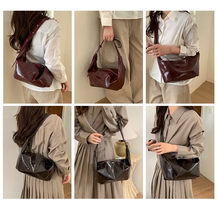 Oil wax leather soft tote bag women's shoulder bag