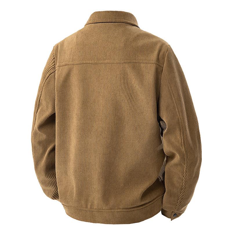 Men's Trendy Corduroy Turn-Down Collar Jacket - Stylish, Versatile Outerwear