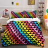 Colorful Heart Pattern Decor Set Soft Comfortable Duvet Cover Bedding Set Included 1*Duvet Cover & 2*Pillowcases gift