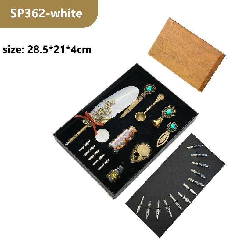 

Набор перьевых ручек и чернил, старинные перьевые ручки для письма, набор перьевых ручек, в который входят сменные перья для перьевых ручек, ложка, восковая печать