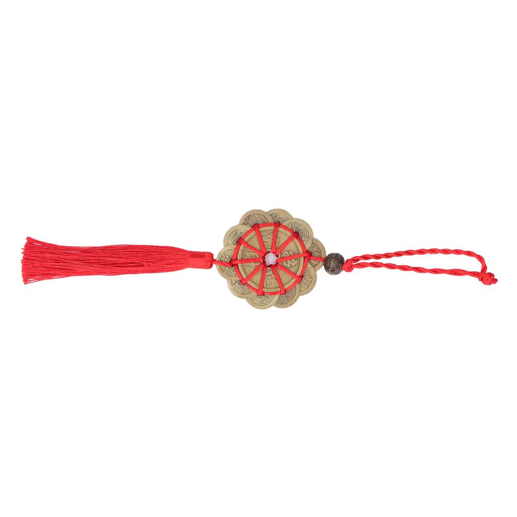 Chinese Feng Shui Fortune Money with Red String Hanging Ornament for Chinese New Yr Decoration