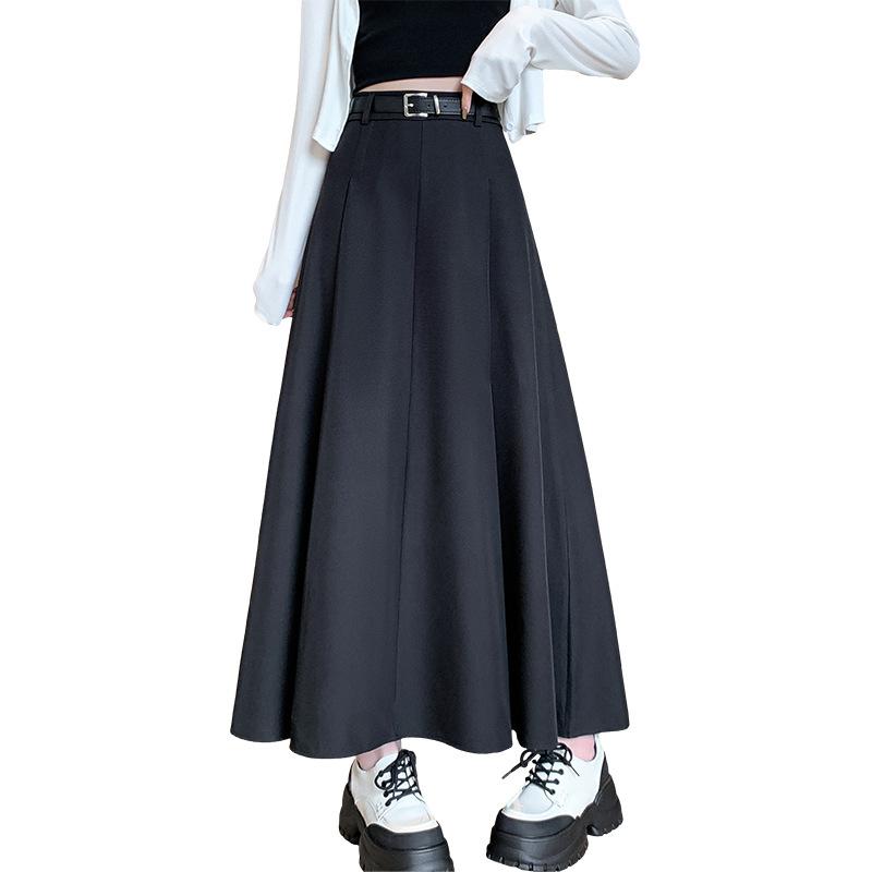 Women's Skirt Autumn and Winter New Pleated Skirt Suit Thickened Sweet Style Skirt High Waist Slim A-line Mid-length Skirt