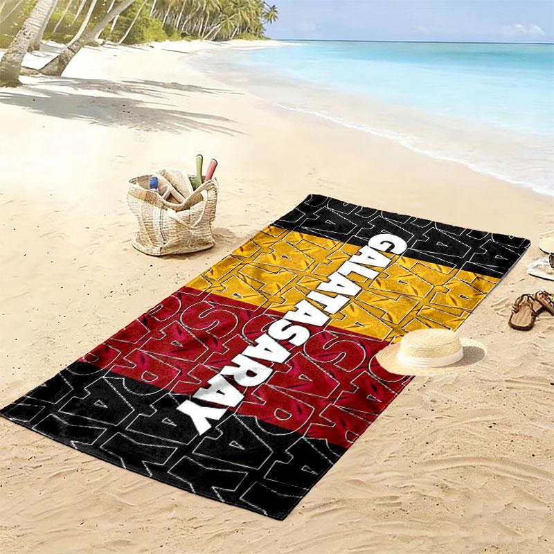 Galatasaray Spor Kulübü Print Strandtuch, Großes Weiches Schnelltrocknendes Handtuch für Strand Camping Schwimmen