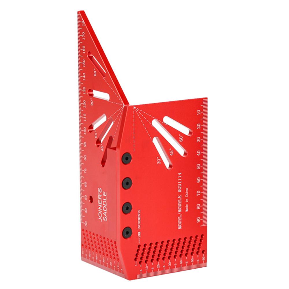 

GD1114 Woodworking Marking Ruler 3D Bevel Gauge 30 45 60 90 120 Degree Aluminum Alloy Angle Ruler A