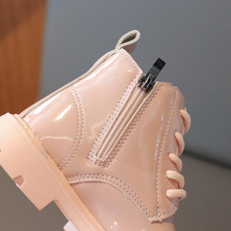 Kinder stiefel herbst neue helle leder kaninchen seite zipper mädchen kurze stiefel