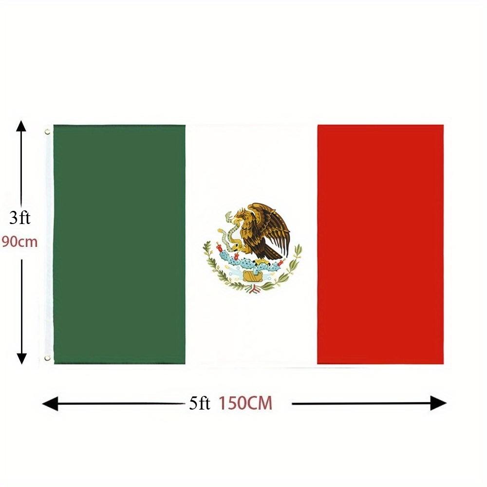 

2 размера 90*150 см (3 * 5ft) 60 * 90 см (3*2 фута) Мексиканский флаг Полиэстеровый флаг Национальный праздник Праздник Садовое украшение 90*150cm(3*5ft)