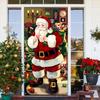Christmas Door Decorations Santa Design Holiday Door Cover Holiday Background Decorations For Home Children's Room Kitchen Party