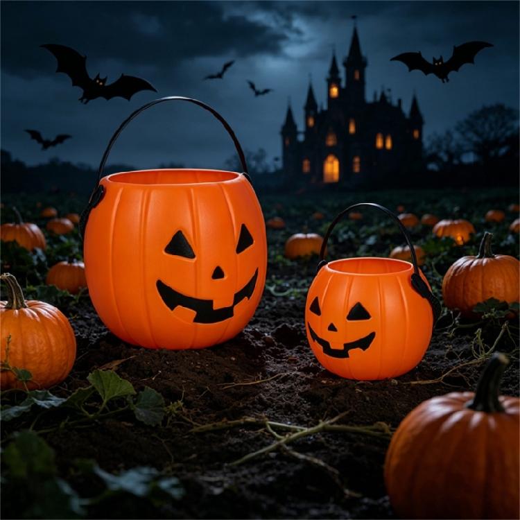 Großer Süßigkeitenhalter für Partydekoration Halloween Kürbis Leckerlibecher Mit Bequemem Griff