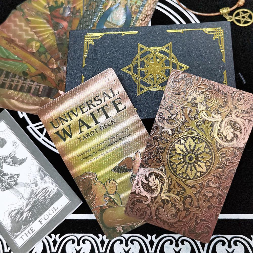 July Waterproof Gold Foil Tarot Cards - Rose Design
