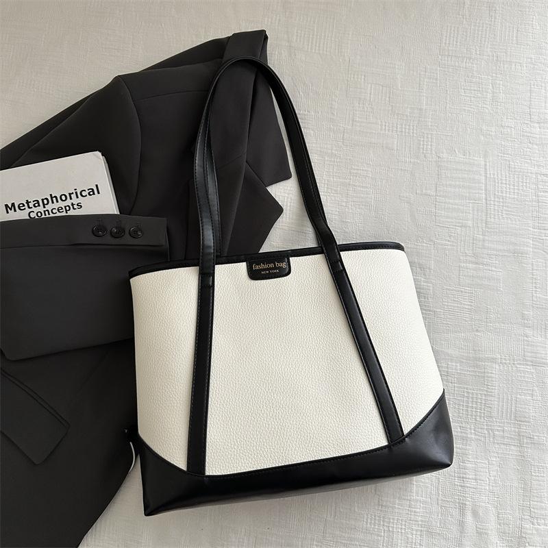 Φθινοπωρινή τσάντα tote μεγάλης χωρητικότητας μοντέρνα απλή υφή γυναικεία τσάντα ώμου όμορφο ταμπεραμέντο μεγάλη τσάντα