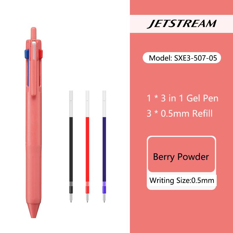 uni JETSTREAM 3 in 1 Multifunction Ballpoint Pen,colores 0.5mm Black/Red/Blue Core boli multifunción Retractable For Note Writin