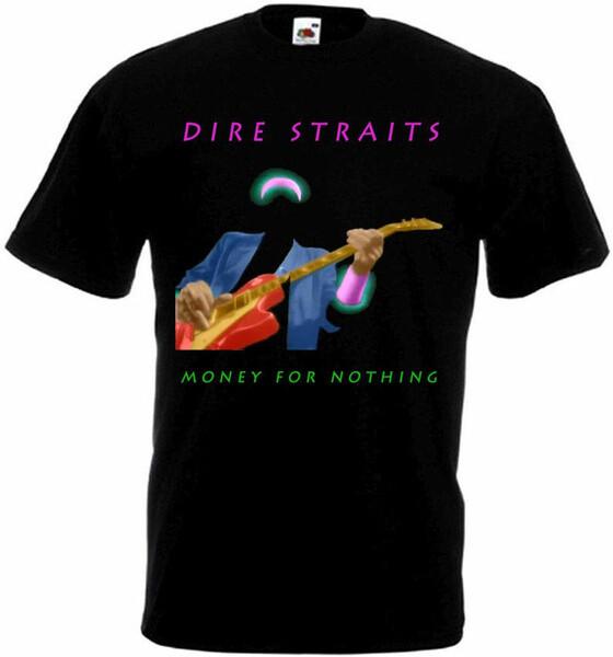 Dire Straits Money For Nothing Base nero raro Design Maglietta nera Maglietta Unisex