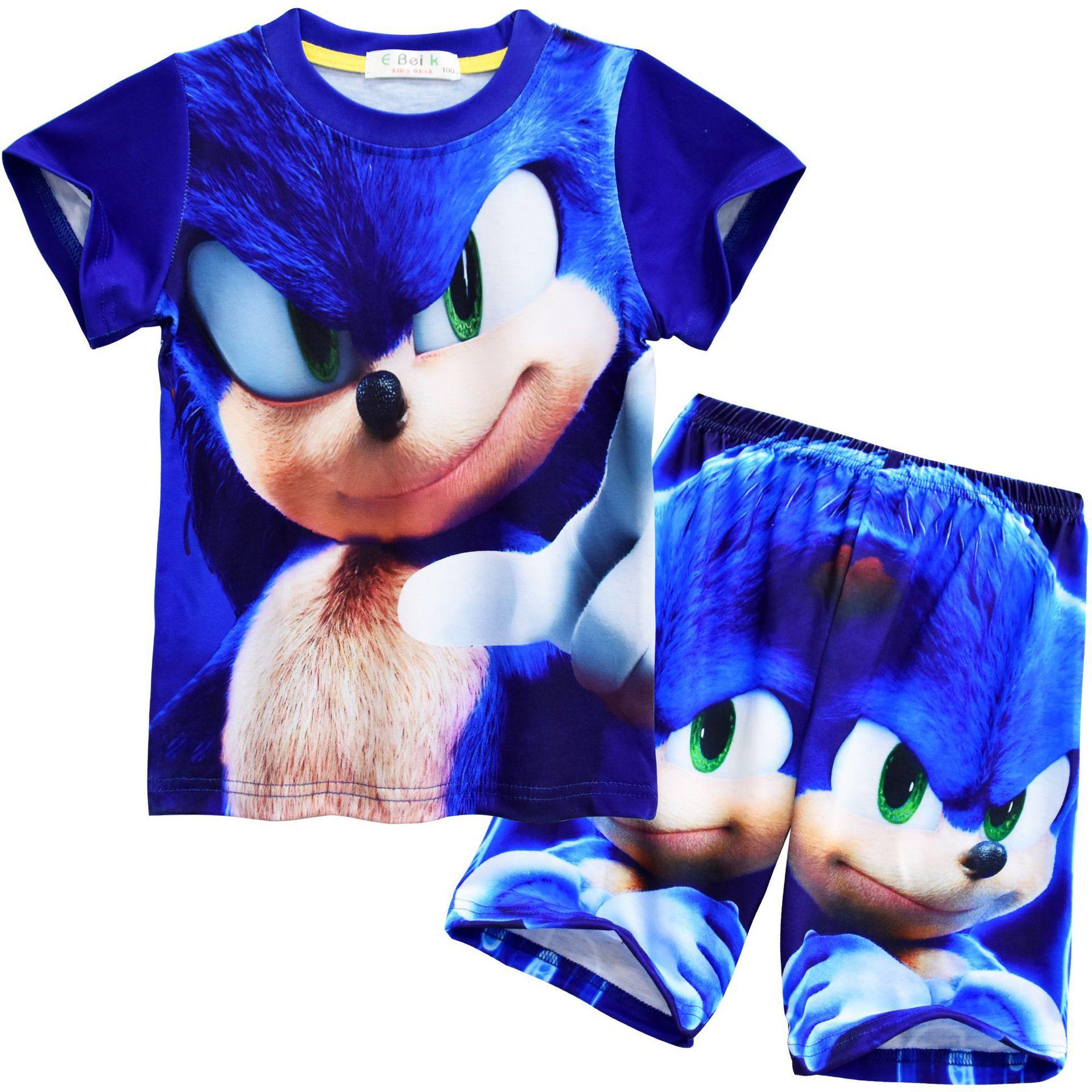 

Short-Sleeved Cartoon Digital Printing, Children S Short-Sleeved Loungewear Set 9092 110