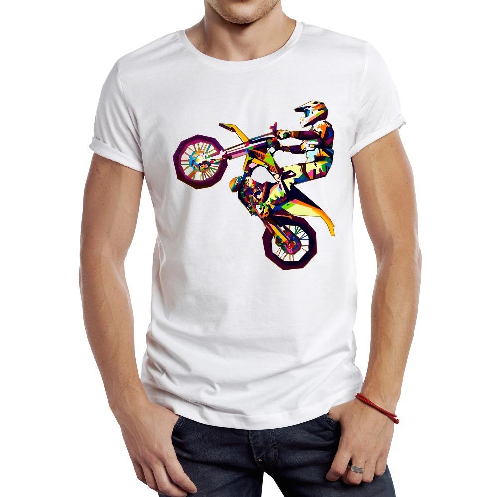 Vintage Dirty Motorcycle Men T Shirt Casual Cool Rider Male Tops Hipster Retro Motocross Printed Tee