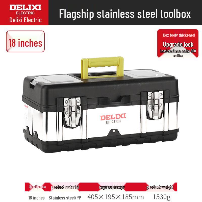 Delixi Portable Stainless Steel Multi-Tool Box - Industrial & Household Use