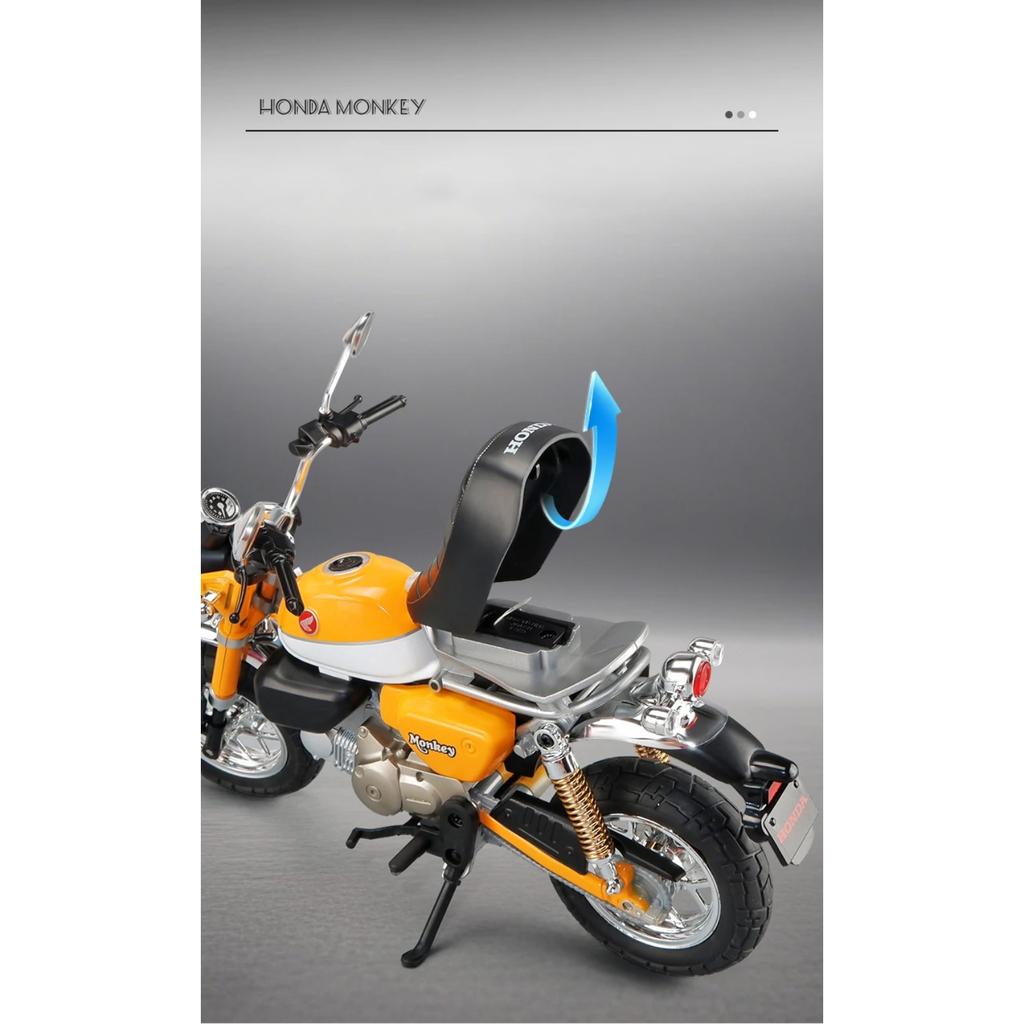 1/9 Honda Monkey 125 MINI Alloy Die Cast Motorcycle Model Toy Vehicle Collection Sound and Light Off Road Autocycle Toys Car