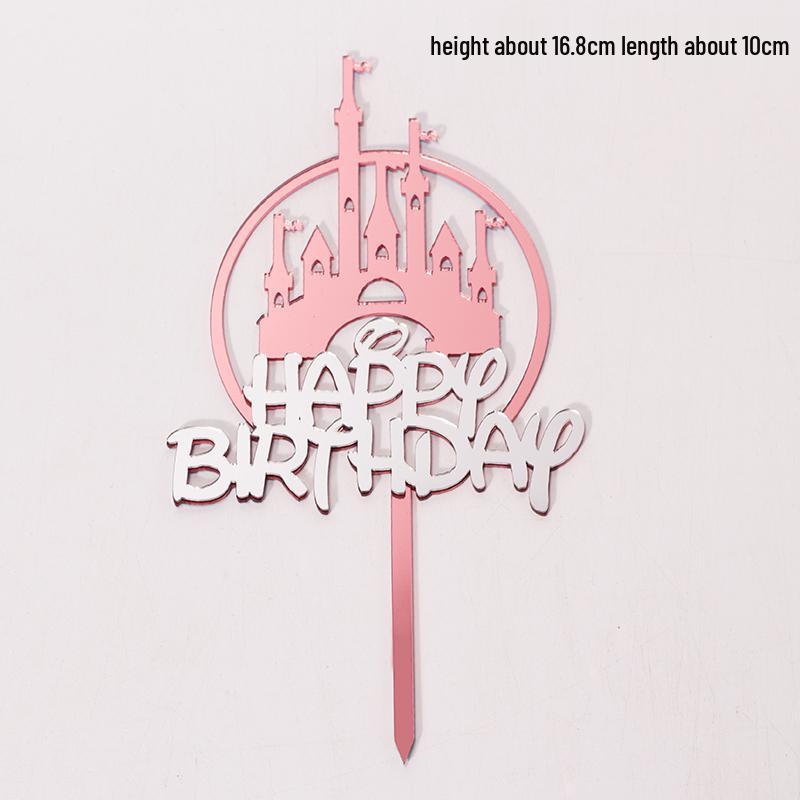Pink & Gold Royal Birthday Cake Topper Set
