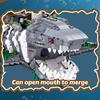1155PCS Shark Ghost Pirate Ship Building Blocks Fantasy Sea Monster Ship Model Bricks With Light Educational DIY Toy For Adults