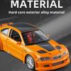 1:24 M3 GTR E46 Model Racing Car Toys Alloy Diecast Sound Light Doors Opened Shock Absorption Pull Back Simulation Supercars